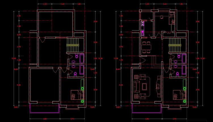 88.House Plan Design AutoCAD File Free download
