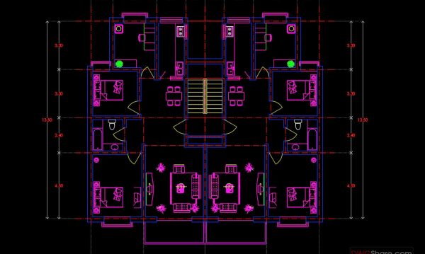 90.Apartment Plans AutoCAD File Free Download
