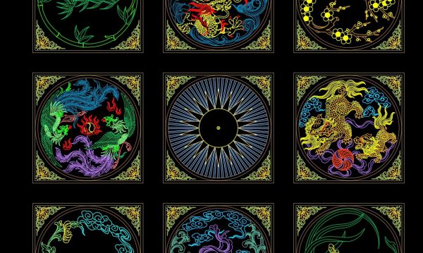 90.Asian Traditional Pattern AutoCAD Blocks Free Download