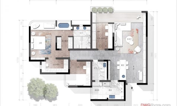 95.Apartment Plans AutoCAD and Photoshop Files Free Download