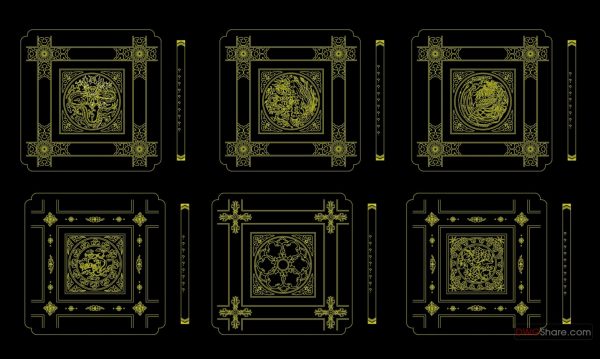 98.Asian Traditional Pattern AutoCAD Blocks Free Download