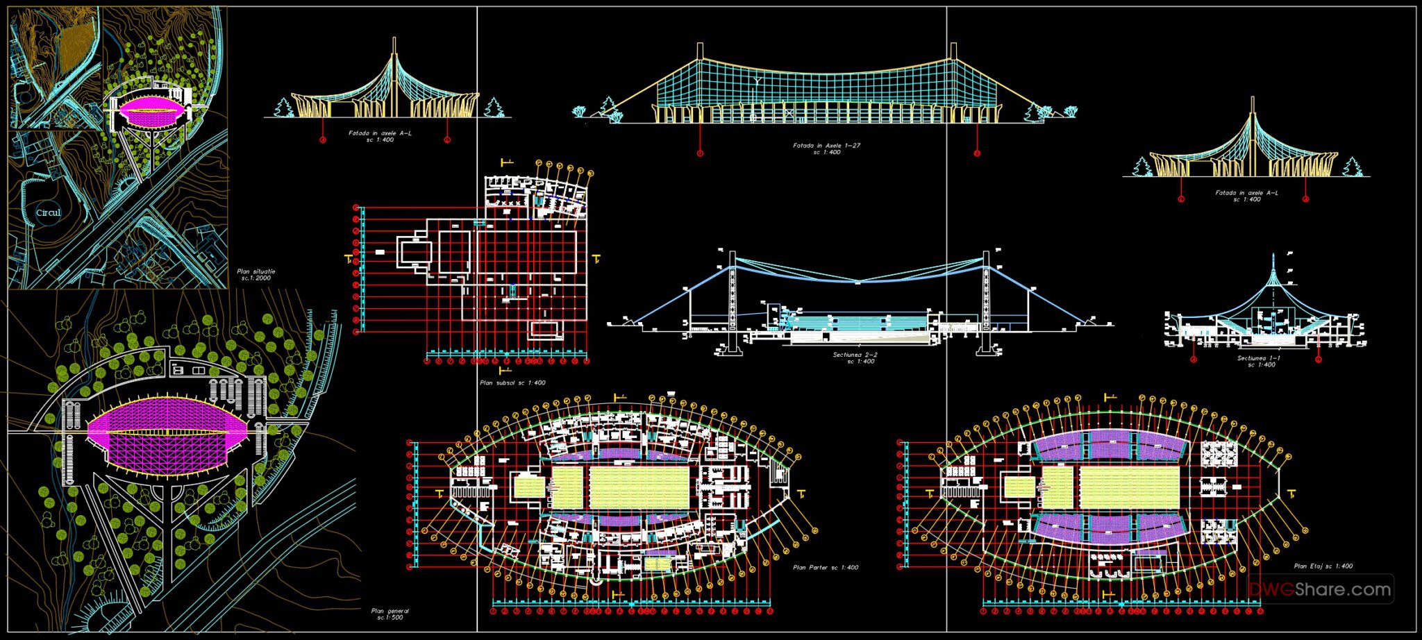 Full Indoor Swimming Pool Project Autocad drawings