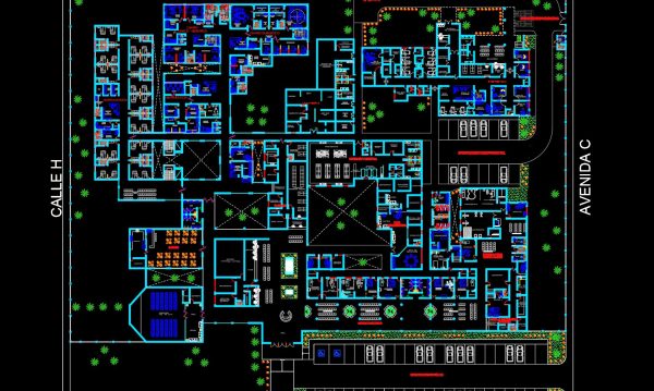 Hospital Architectural Plan AutoCAD File Free Download