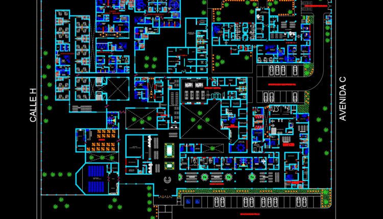 Hospital Architectural Plan AutoCAD File Free Download