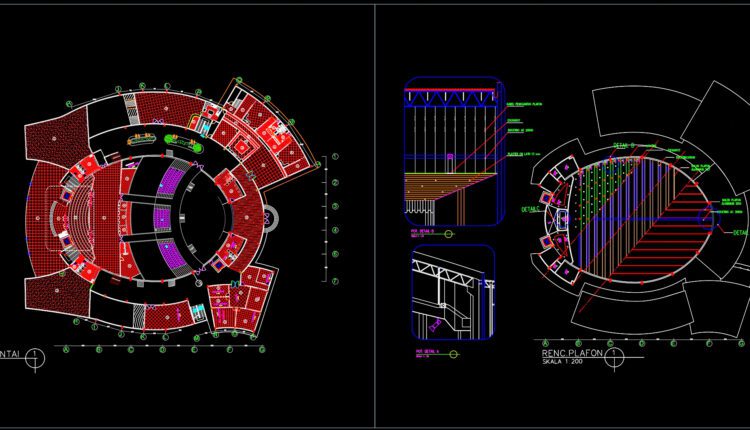 Performance room Details Autocad File Dwg