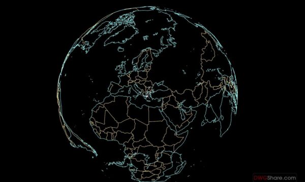Worldmap 3D Map Free AutoCAD File Download
