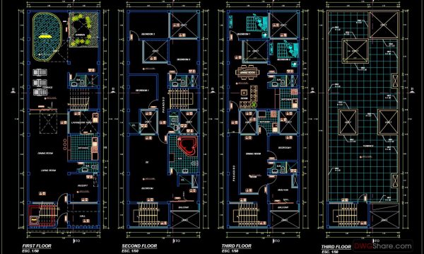 4 years ago
                

                
             2,387107.Autocad House Plan Free DWG Drawing Download 7x21m
