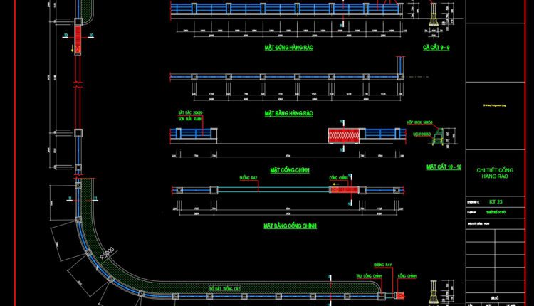 107.Gate and Fence DWG With Detailing For Free Download (2)