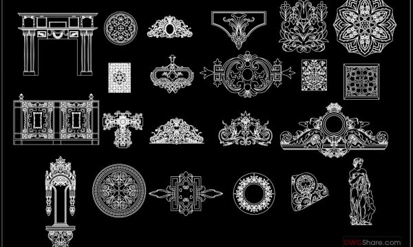 129.Neoclassical Style Decor CAD Design Elements