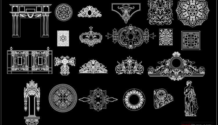 129.Neoclassical Style Decor CAD Design Elements