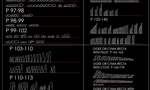 130.Mouldings One Profiles AutoCAD blocks free download