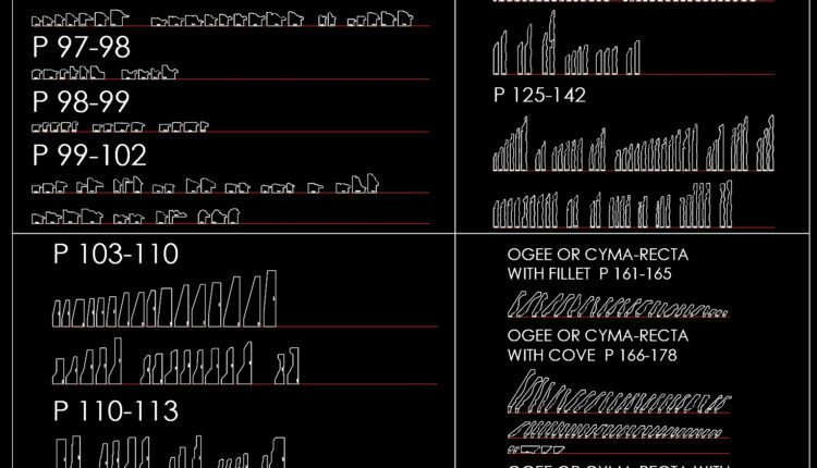 130.Mouldings One Profiles AutoCAD blocks free download (2)