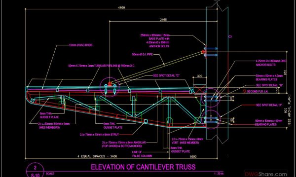 4 years ago
                

                
             3,660160.Details of cantilever truss In Autocad File
