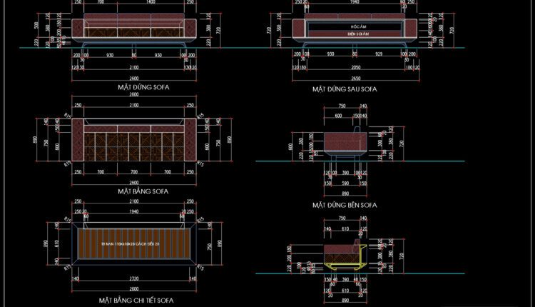166.Walnut sofa Cad Blocks free download