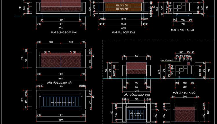 169.Walnut sofa Cad Blocks free download (2)
