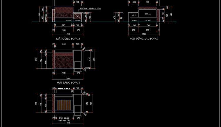 170.Walnut sofa Cad Blocks free download