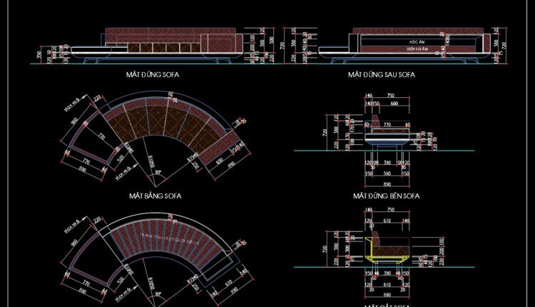 171.Walnut sofa Cad Blocks free download