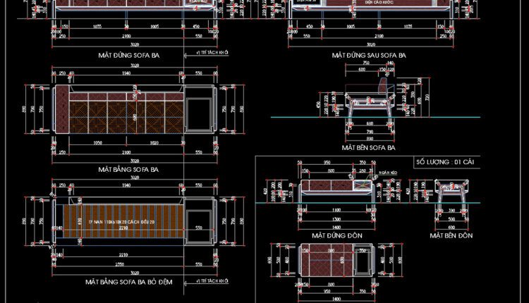 172.Walnut sofa Cad Blocks free download