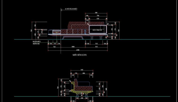 172.Walnut sofa Cad Blocks free download