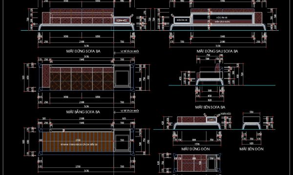 173.Walnut sofa Cad Blocks free download