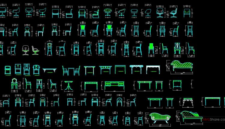 178.Chair cad block FREE DWG and Block