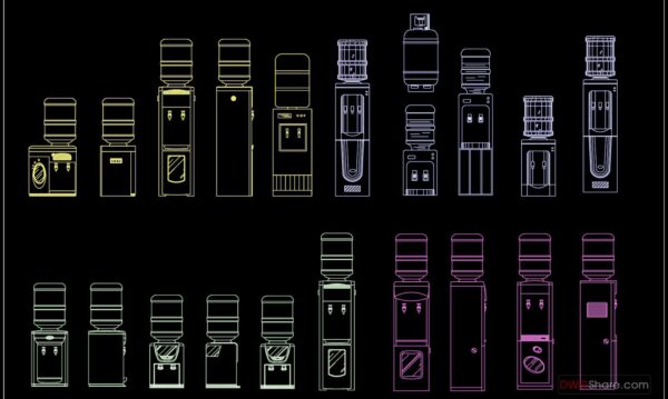 179.Water Coolers Cad Blocks free download