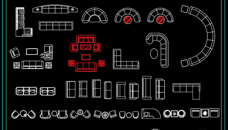 180.CAD Blocks Furniture for Bedroom Living room and Dining room