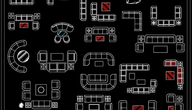 181.CAD Blocks Furniture for Bedroom Living room and Dining room