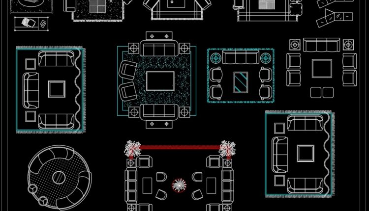 181.CAD Blocks Furniture for Bedroom Living room and Dining room