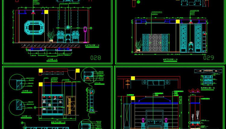 2-Story Classic Villa Plans Details AutoCAD File 23×31.6m