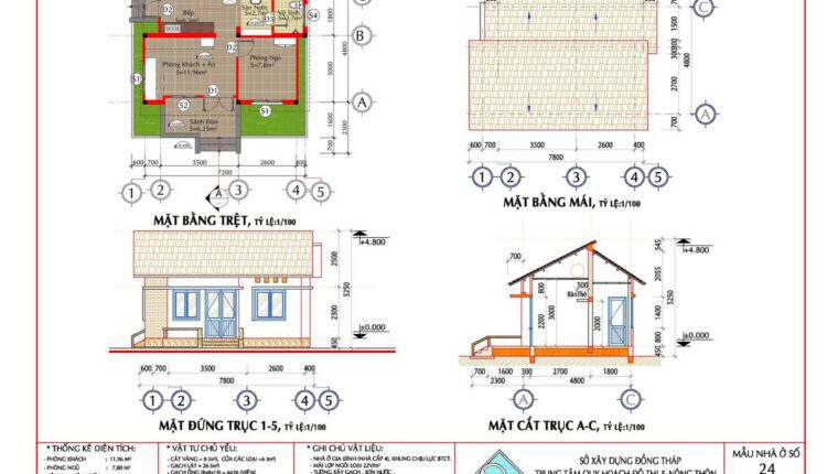 21 models of one-storey houses Free Download