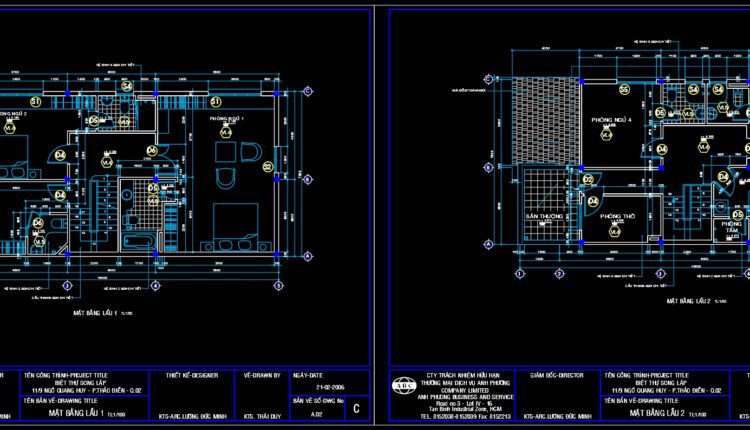 3 Stories House Plans, Faces and Sections Details AutoCAD File 7.5x16m