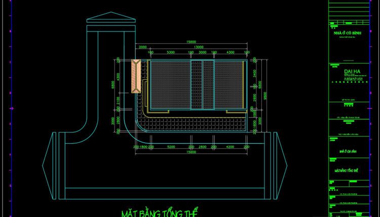 3 Stories House Plans and Sections Details AutoCAD File 9.8X15m