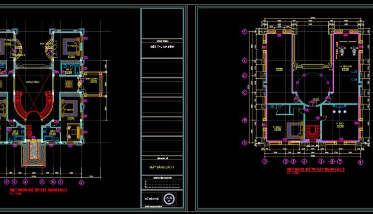 3-Story Classic Villa Plans Details AutoCAD File 16.5x19m