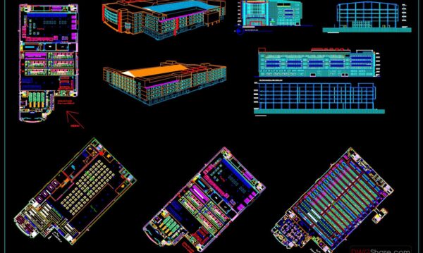 31.Industrial Factory Plan Elevation and 3D View CAD
