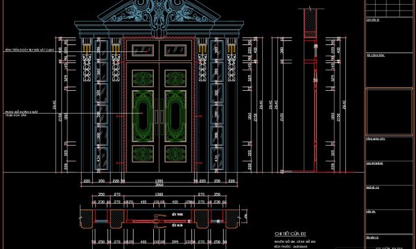 355.Free cad blocks Detail door DWG download
