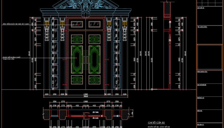 355.Free cad blocks Detail door DWG download