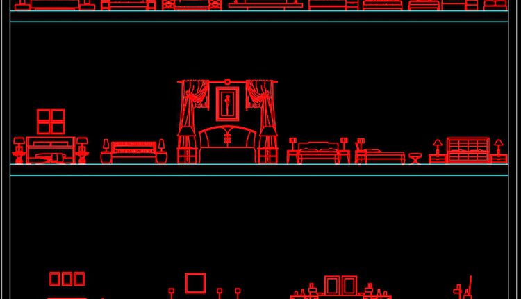 36.Beds front view AutoCAD blocks free download (2)