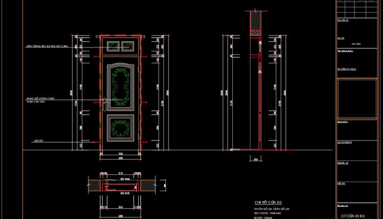 364.Free cad blocks Detail door DWG download (1)