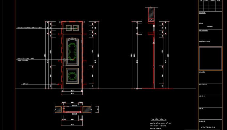 364.Free cad blocks Detail door DWG download (3)