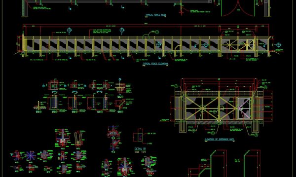 4 years ago
                

                
             1,85751.Steel Fence and Entrance Gate Details Autocad Drawing