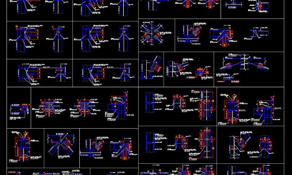 53.All Steel Connection Fabrication Types AutoCAD File Free Download