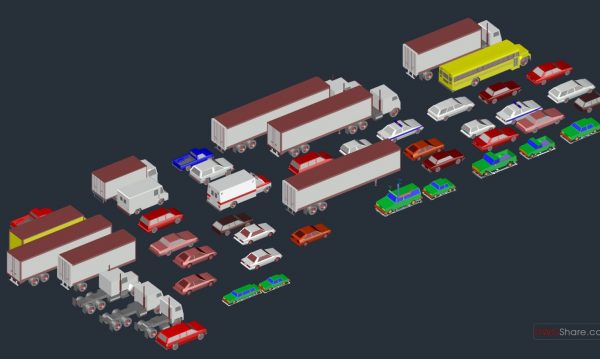 56.3D Vehicles Autocad Model Dwg