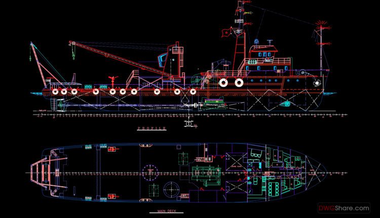 59.Provider Boat Dwg Drawings Free Download