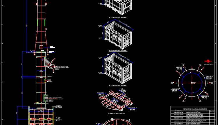 60.Free Download of Heater Modularisation Scheme Autocad Drawing DWG