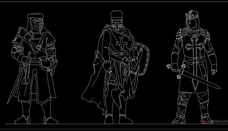 62.Medieval Knights free AutoCAD drawings
