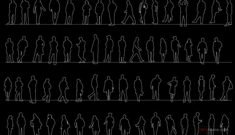 64.Blocks of different people free AutoCAD