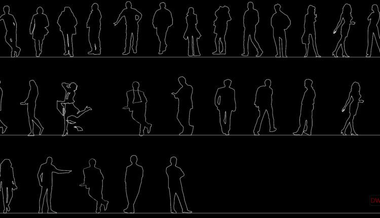 64.Blocks of different people free AutoCAD