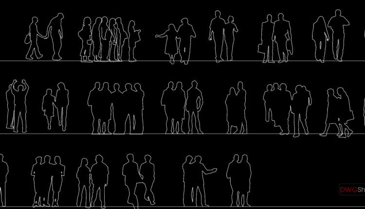 64.Blocks of different people free AutoCAD