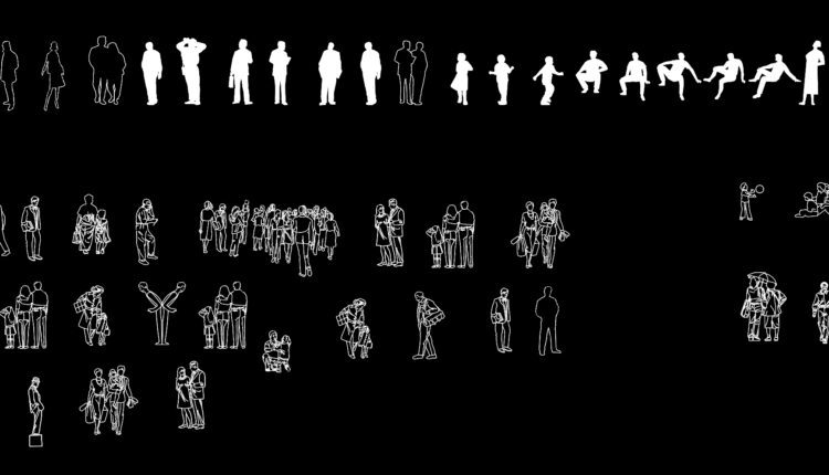 66.Blocks Of Different People Free AutoCAD